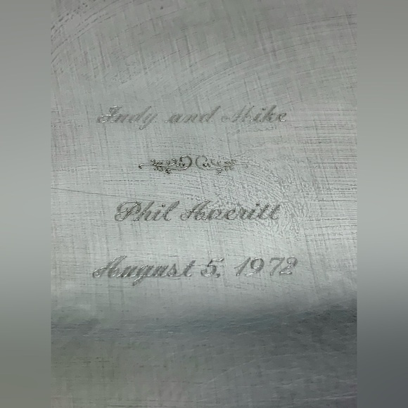 1972 Vtg International Silver Countess “D” Inscribed Ornate Wedding Platter - Picture 12 of 16